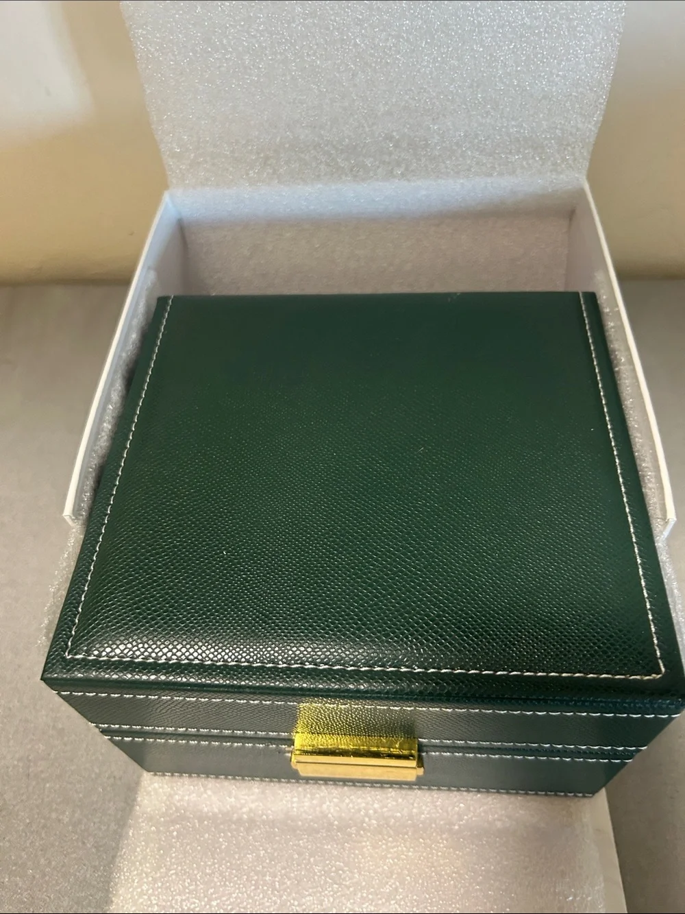N/A green leather